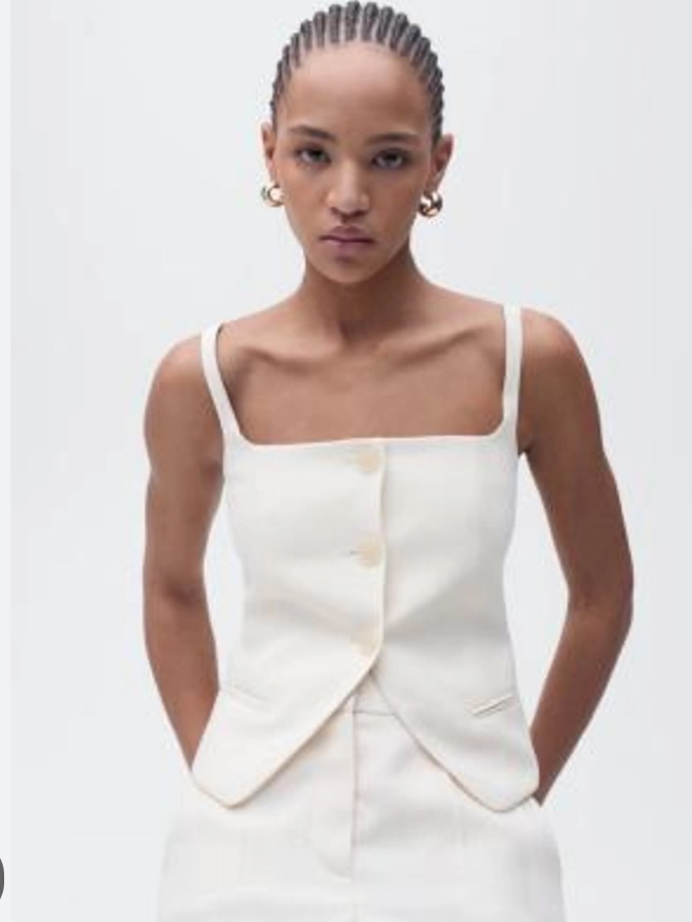 Toccin Roxy Square-Neck Button front away .Retail $429
